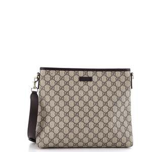 Gucci Zip Top Messenger Bag Gg Coated #239703G10B